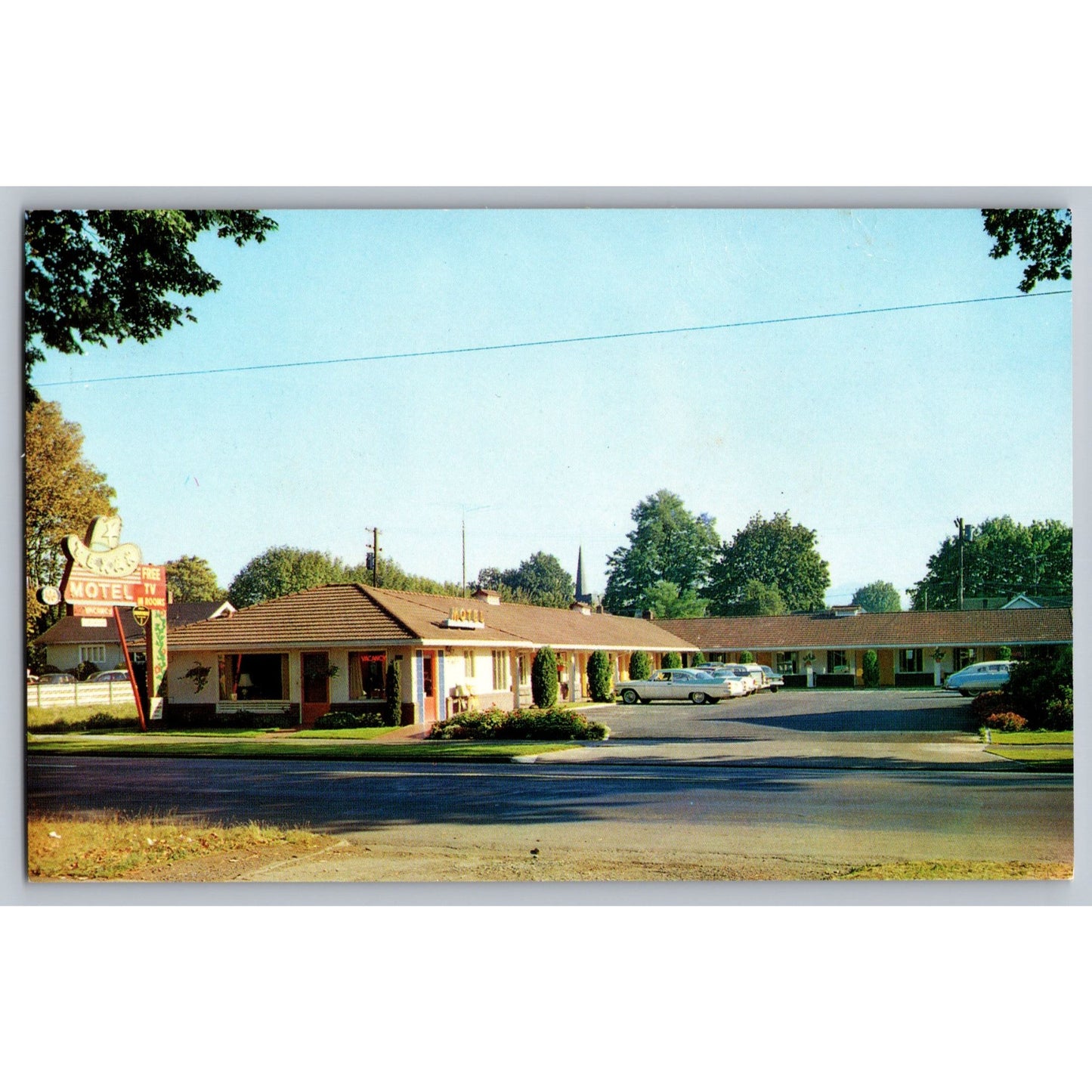 Eugene OR Oregon Texan Motel Chrome Postcard Unused