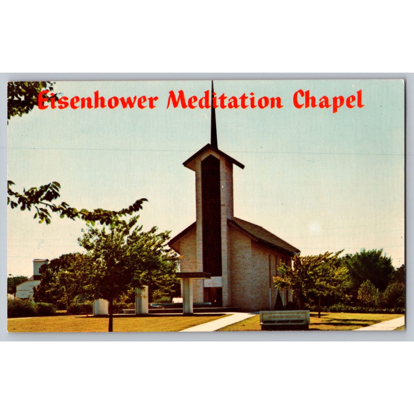 Abilene KS Kansas Eisenhower Meditation Chapel 1950s Chrome Postcard Unused