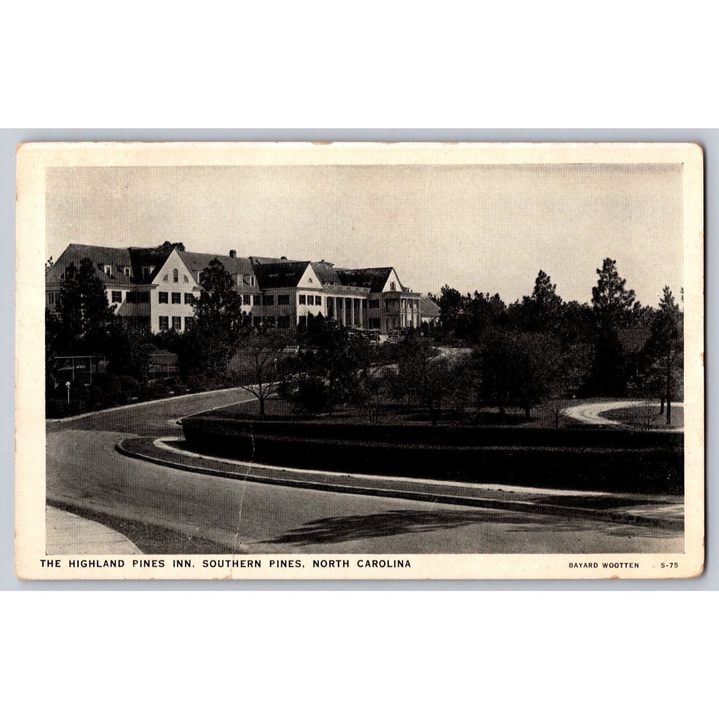 Southern Pines NC North Carolina Highland Pines Inn 1939 White Border Postcard