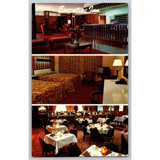 Warren OH Ohio Executive Inn Hotel 3 Views Chrome Postcard Unused