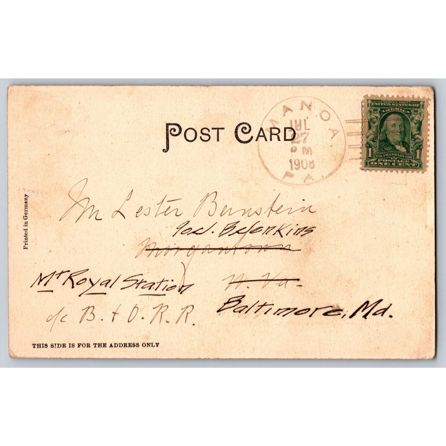 Philadelphia PA Pennsylvania Fairmount Park Sunken Gardens 1908 Postcard Used