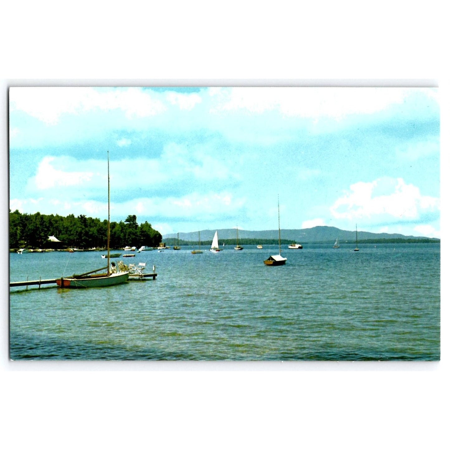 Lake Winnipesaukee NH New Hampshire Yacht Club Chrome Postcard