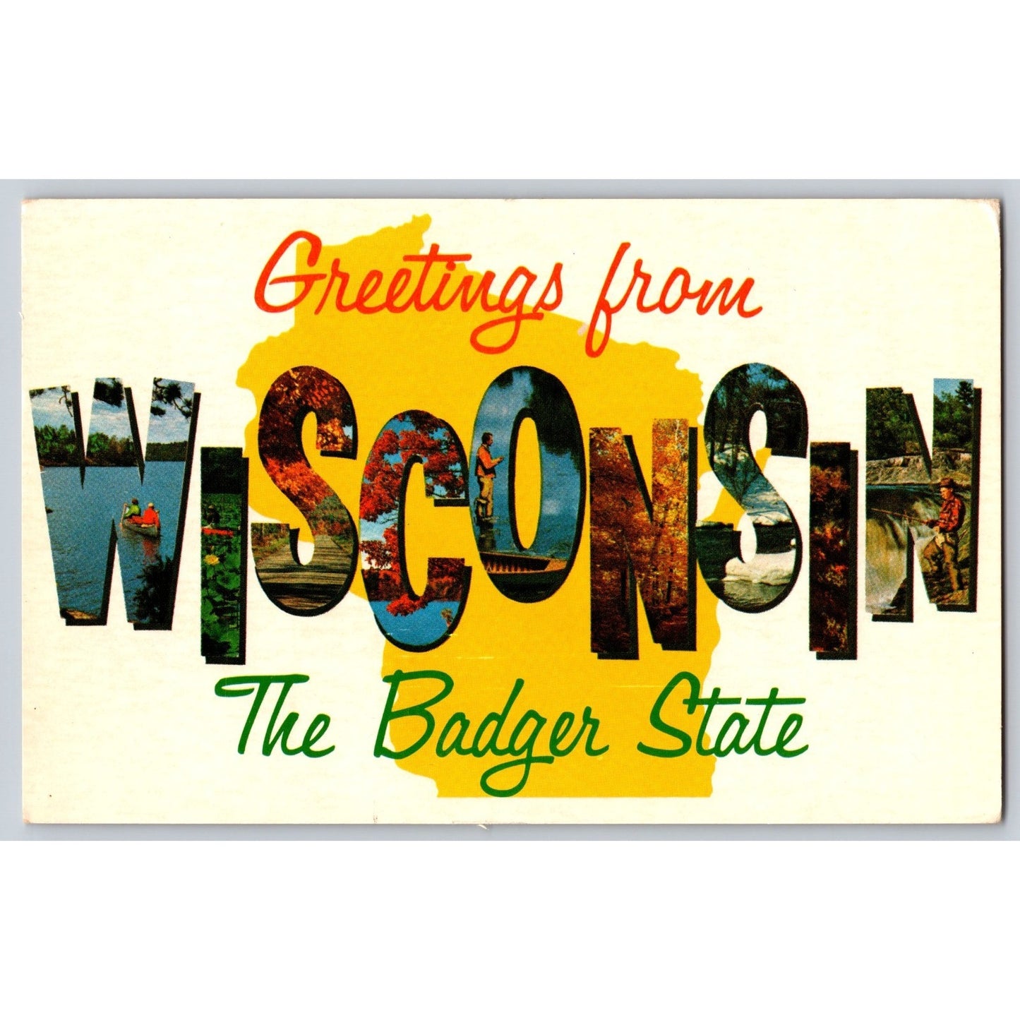 WI Wisconsin Milwaukee Greetings from The Badger State Postcard