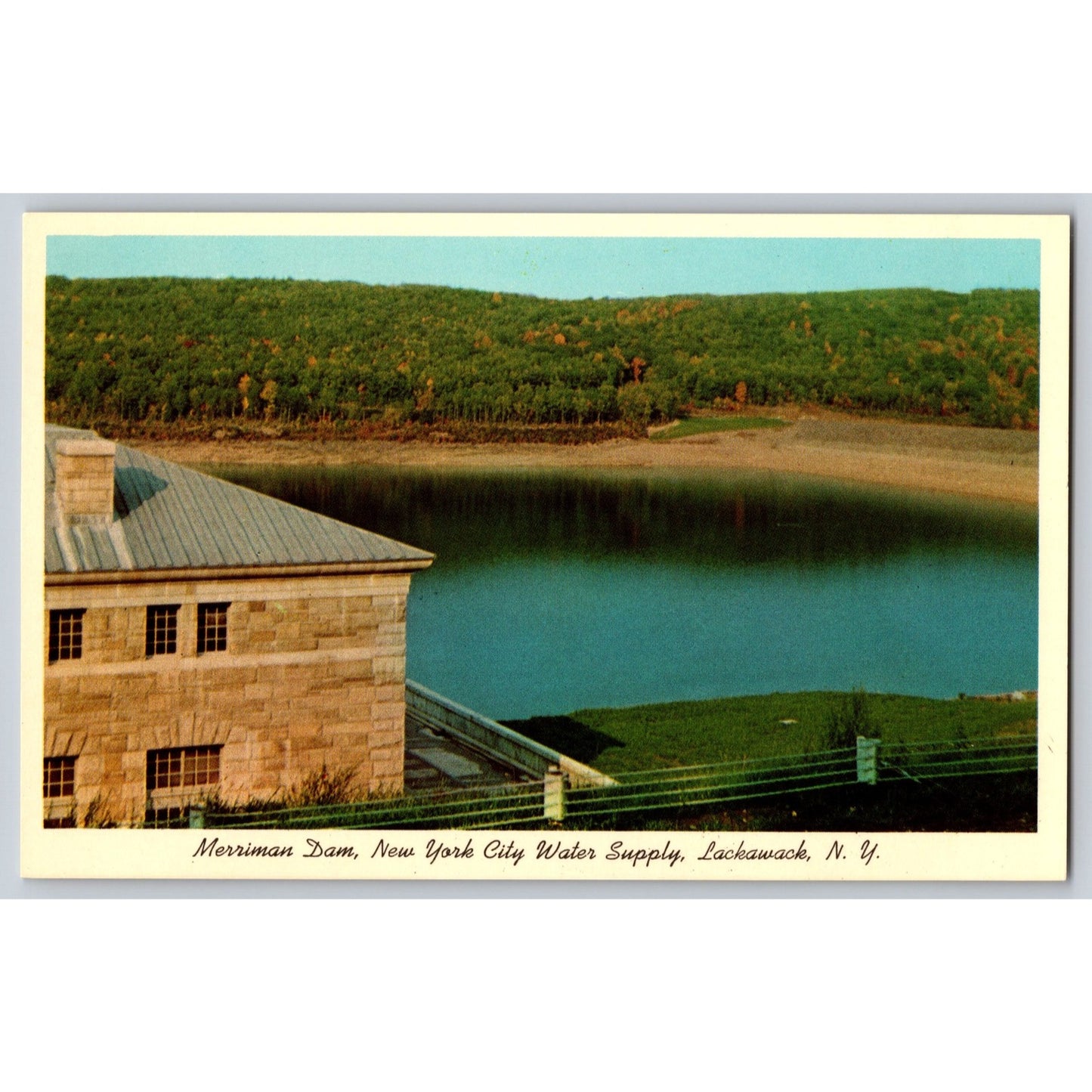 Lackawack NY New York Merriman Dam New York City Water Supply Chrome Postcard