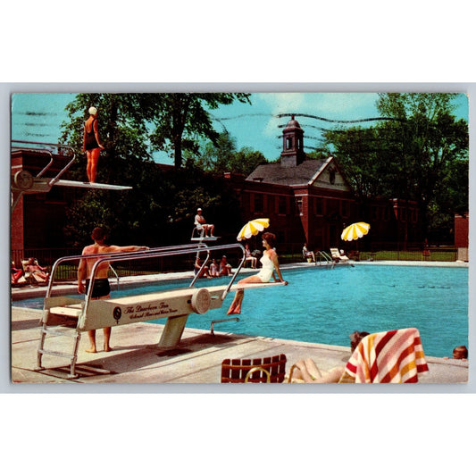 Dearborn MI Michigan Dearborn Inn Swimming Pool 1970s Chrome Postcard Used
