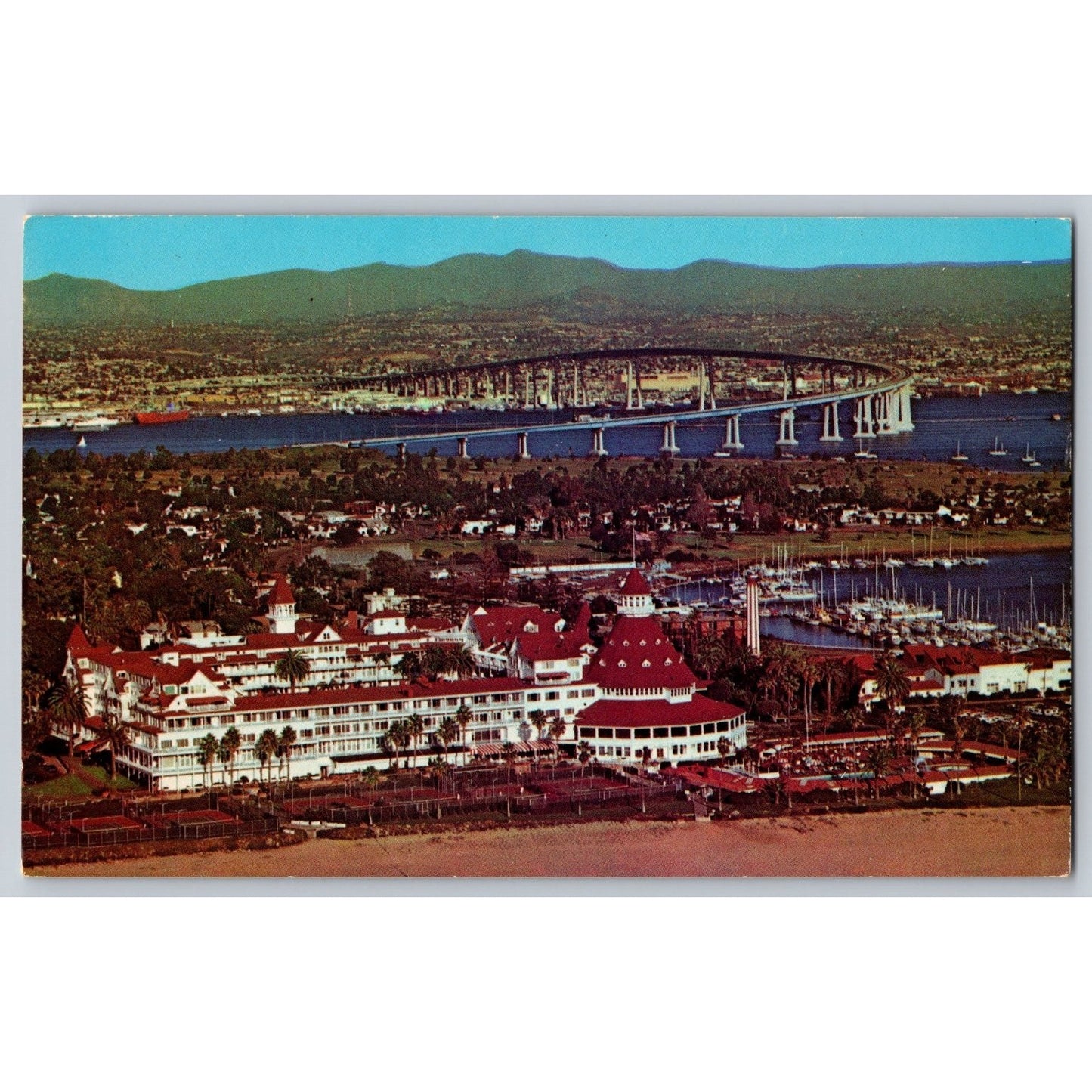 San Diego CA California Hotel Del Coronado Bay Bridge 1978 Chrome Postcard