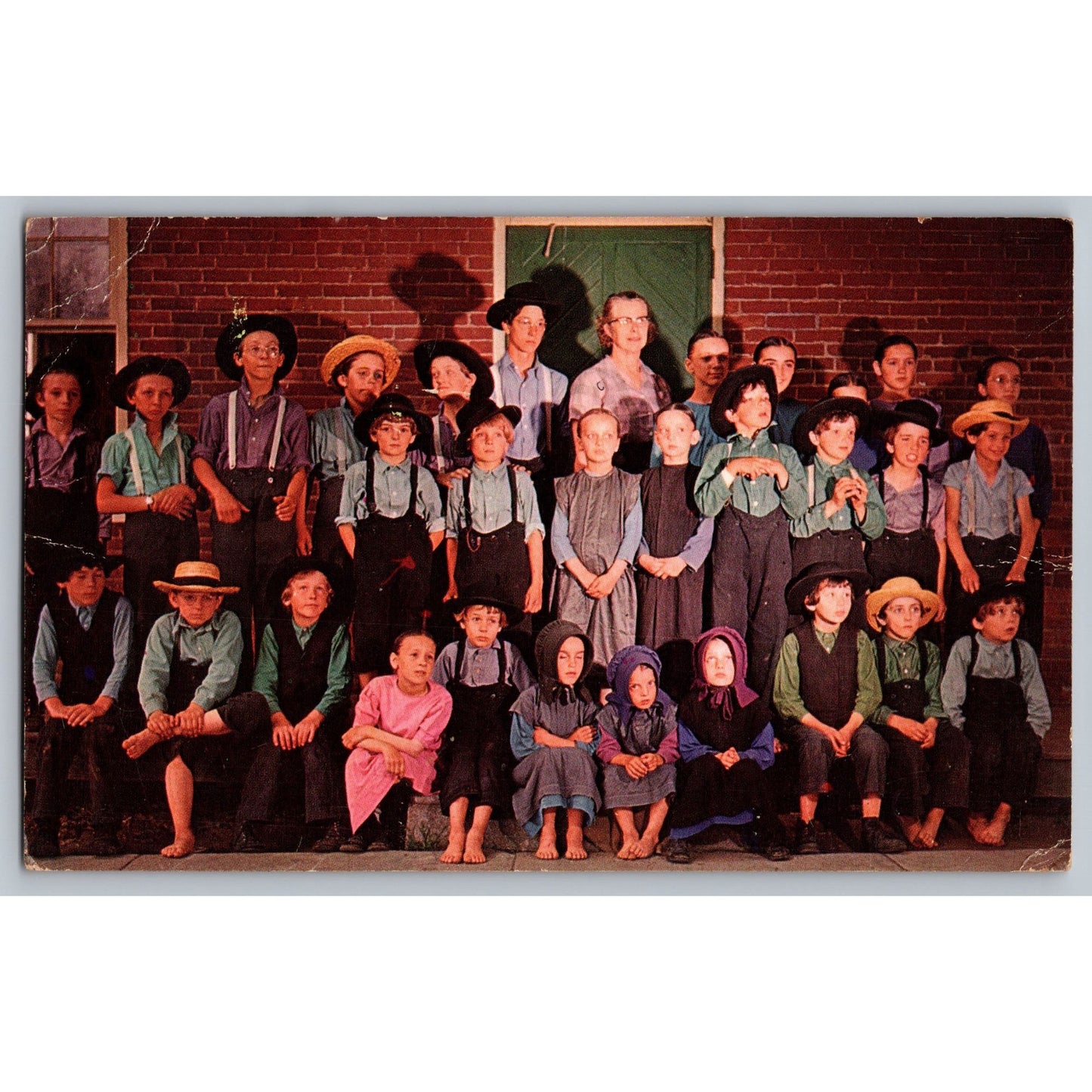 Pennsylvania Dutch Country Amish Group 1962 Chrome Postcard Used