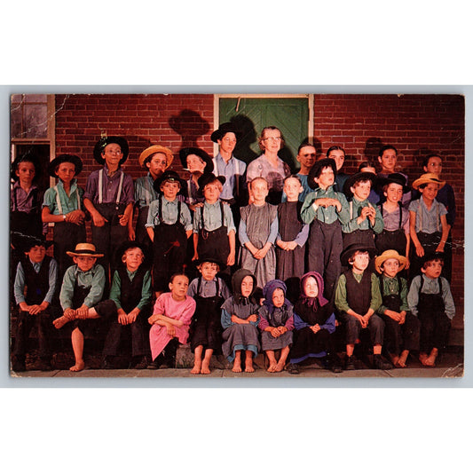 Pennsylvania Dutch Country Amish Group 1962 Chrome Postcard Used