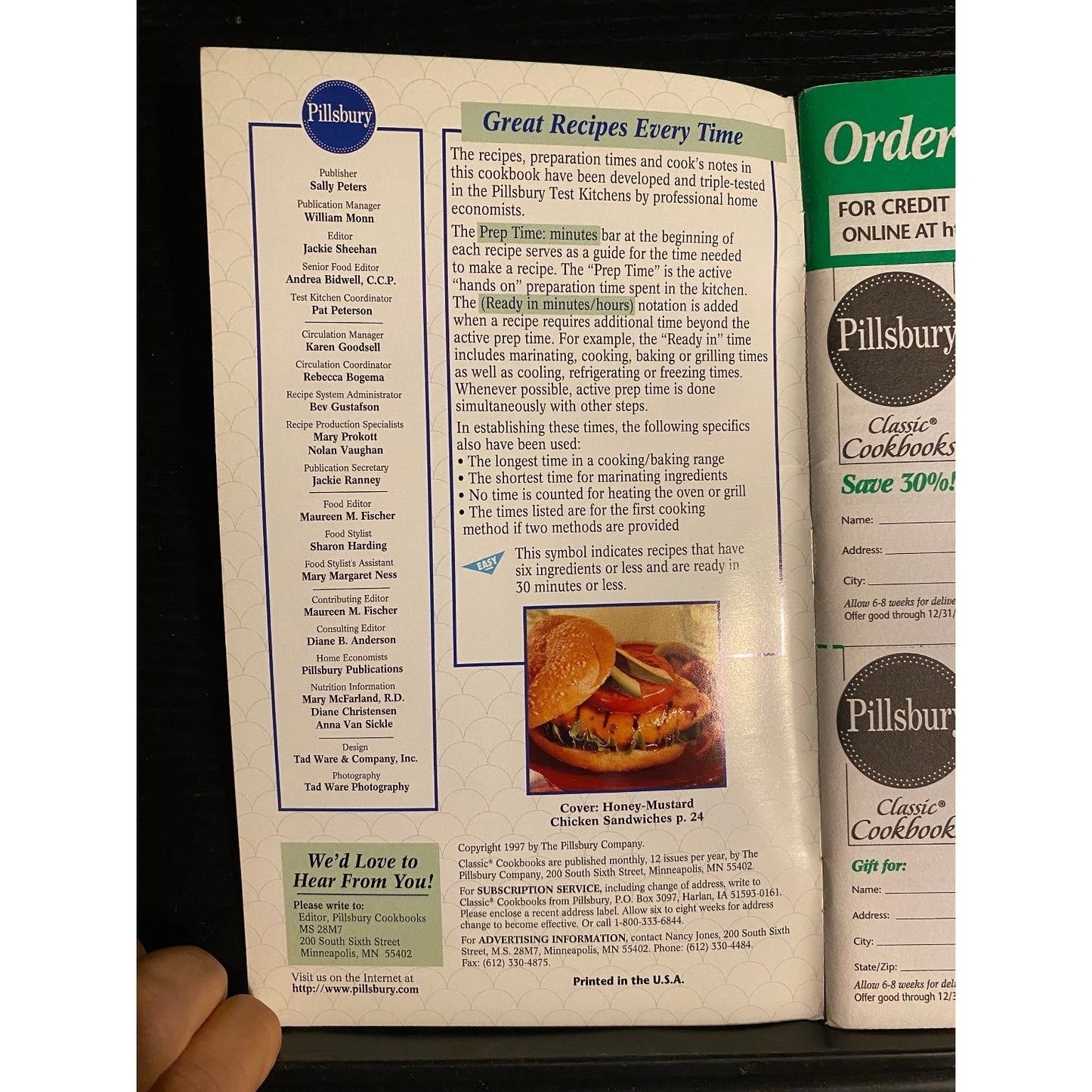Pillsbury Classic Cookbook Booklet June 1997 #196 All-American Chicken