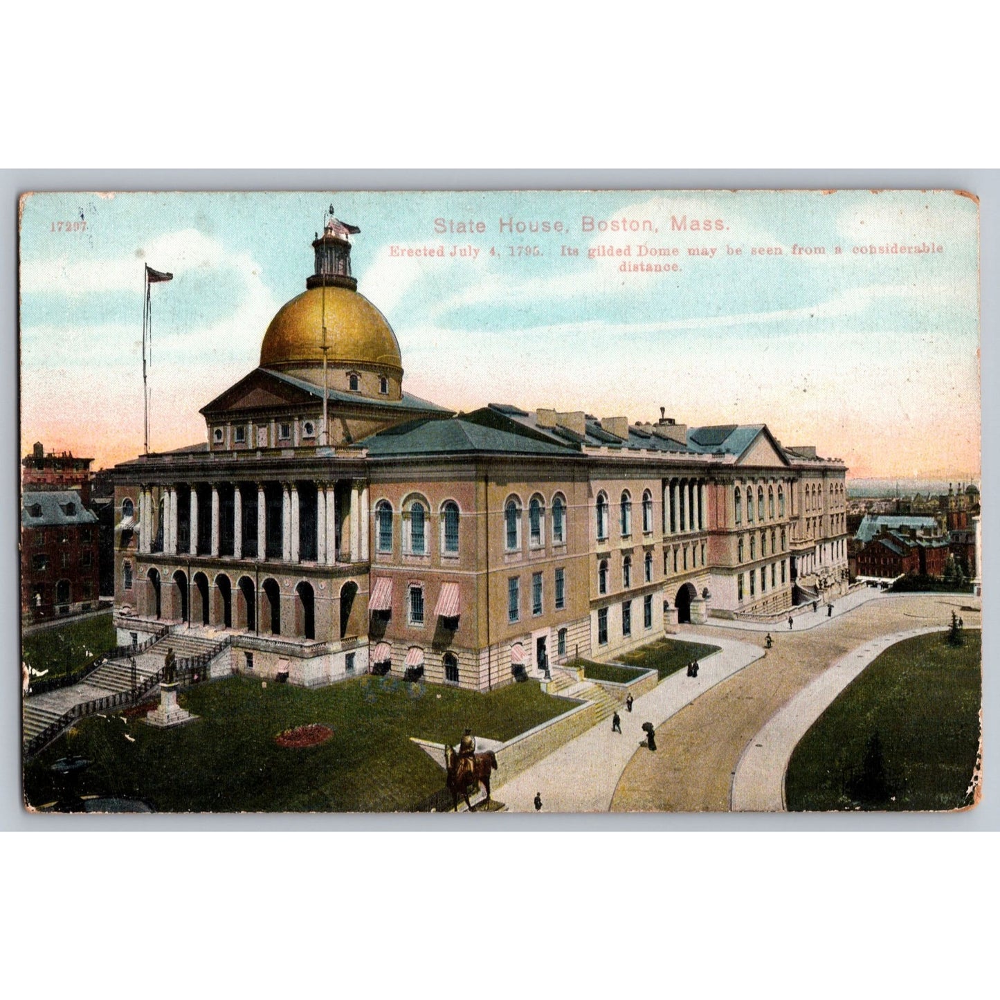 Boston MA Massachusetts State House Gilded Dome Divided Back Unused Postcard