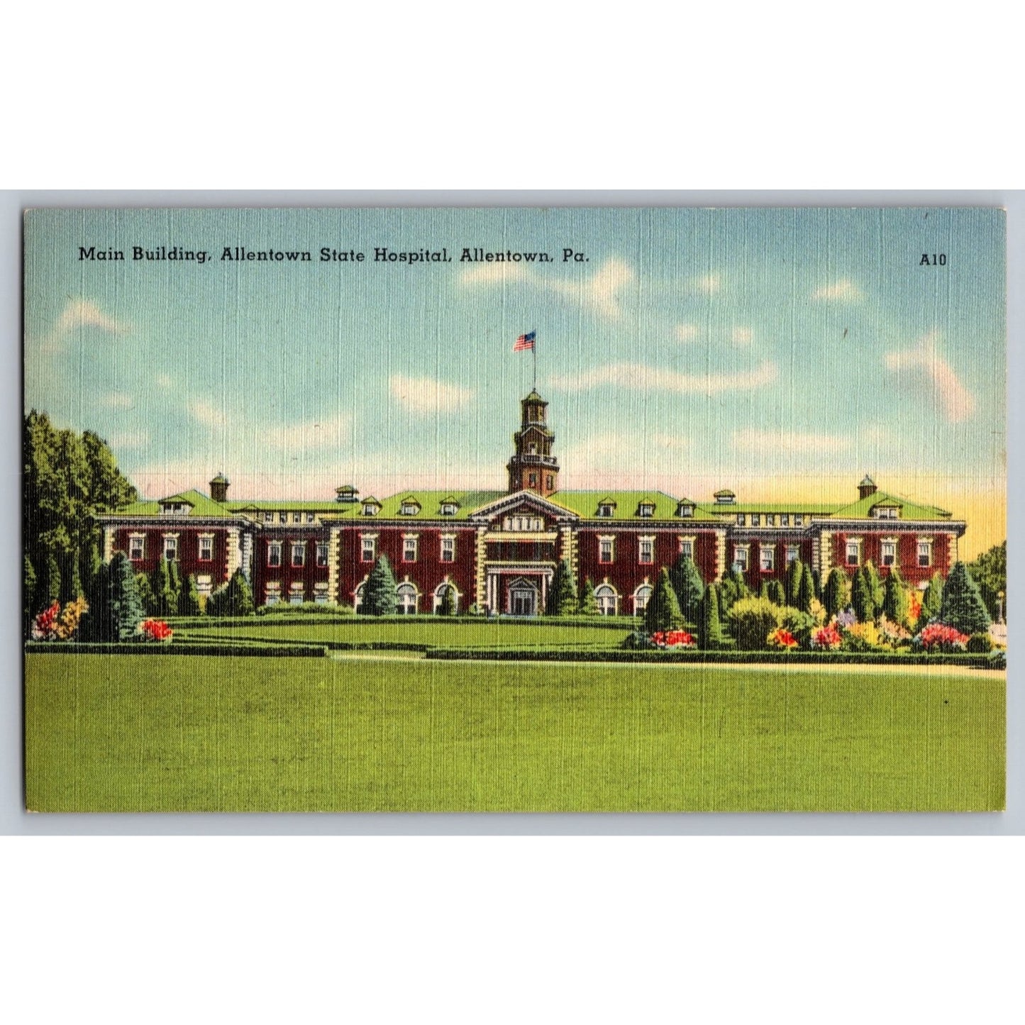 Allentown PA Pennsylvania Allentown State Hospital Main Building Postcard