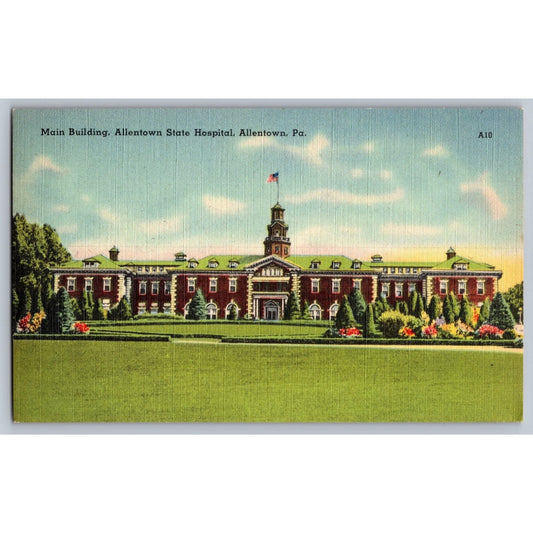 Allentown PA Pennsylvania Allentown State Hospital Main Building Postcard