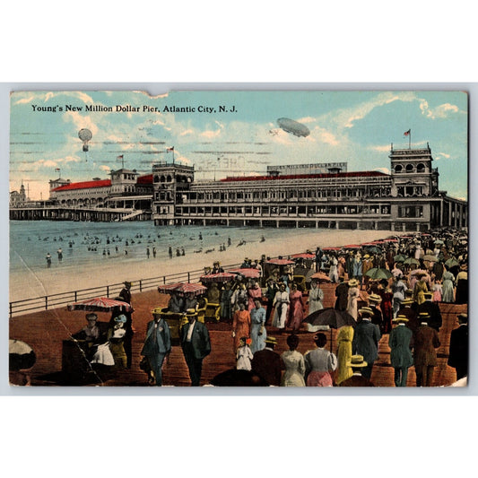 Atlantic City NJ New Jersey Young's Million Dollar Pier 1915 Divided Postcard