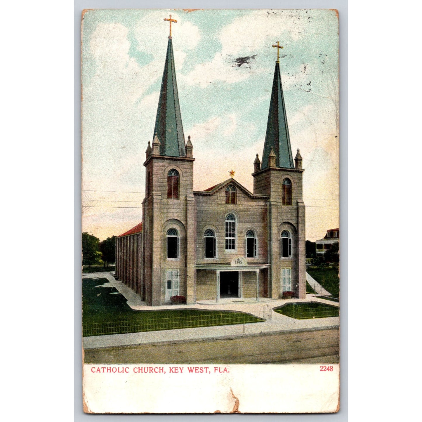 Key West FL Florida Catholic Church 1908 Divided Back Postcard Used