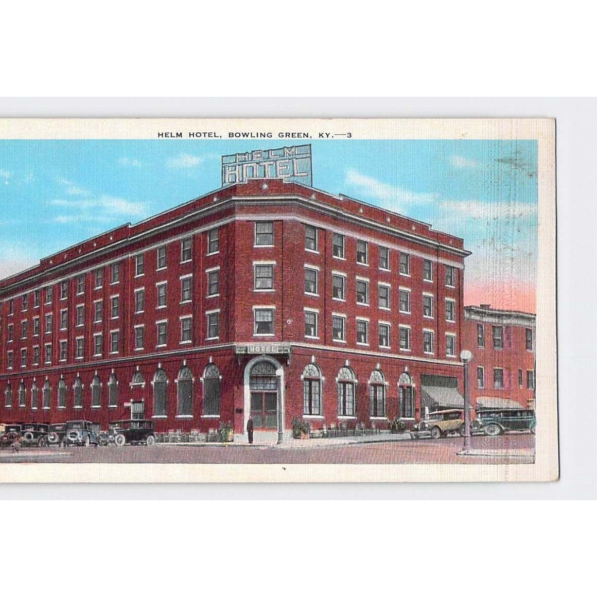 Bowling Green KY Kentucky Helm Hotel White Border Postcard Used