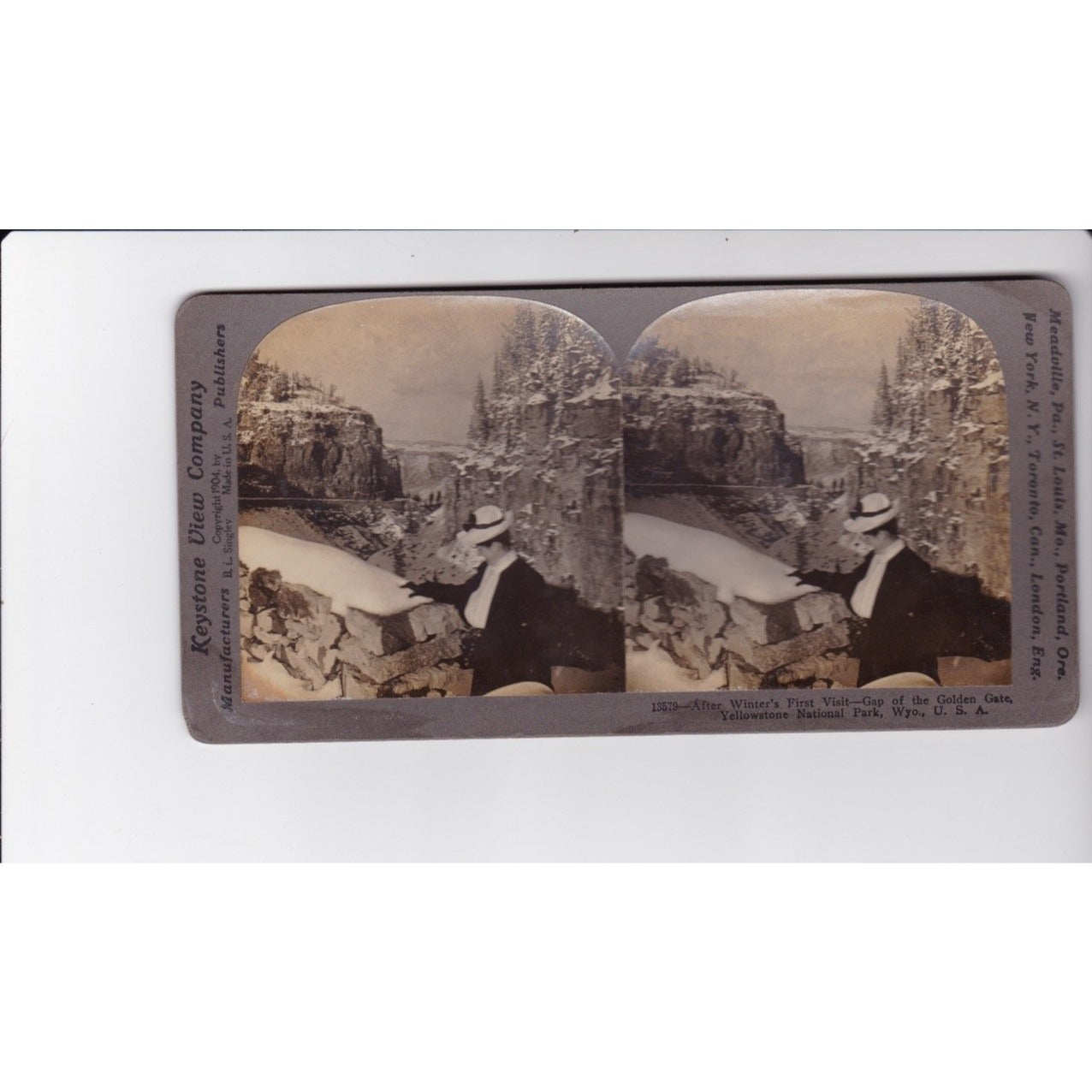 Gap of the Golden Gate Yellowstone National Park WY Stereoview Keystone View Co