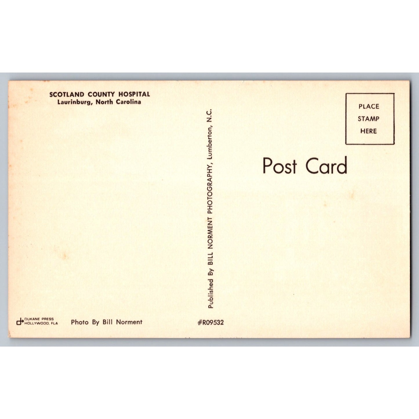 Laurinburg NC North Carolina Scotland County Hospital Chrome Postcard Unused
