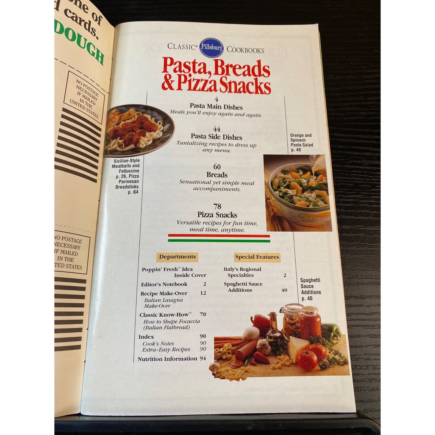 Pillsbury Classic Cookbooks Booklet April 1994 Pasta Breads & Pizza Snacks