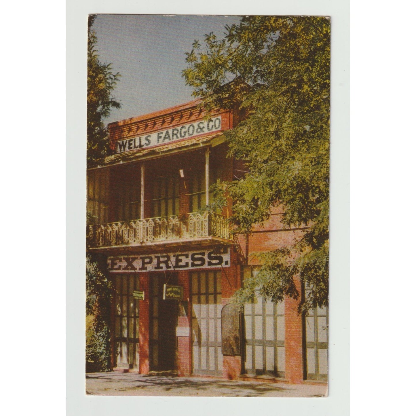 Sonora CA California Wells Fargo Building Chrome Postcard Used