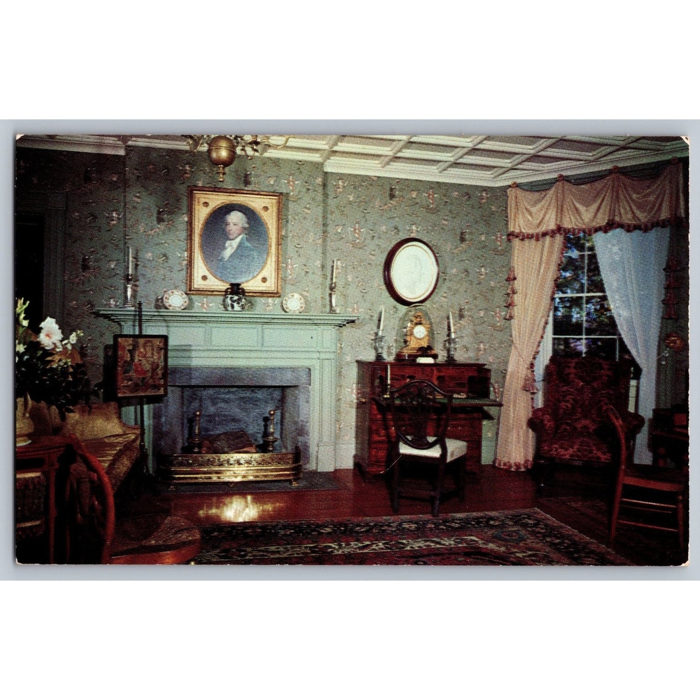 Constableville NY New York Constable Hall Drawing Room Chrome Postcard Unused