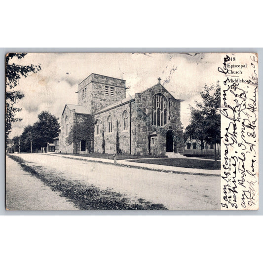 Middleboro MA Massachusetts Episcopal Church 1906 Undivided Back Postcard Used