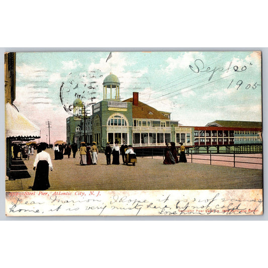 Atlantic City NJ New Jersey Steel Pier 1905 Undivided Back Postcard