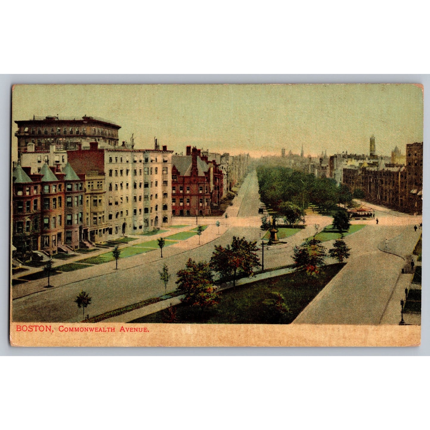 Boston MA Massachusetts Commonwealth Avenue 1906 Divided Back Postcard Germany