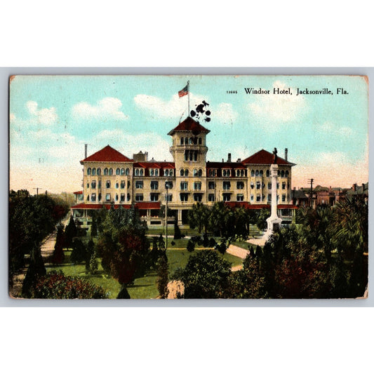 Jacksonville FL Florida Windsor Hotel 1909 Divided Back Postcard Used