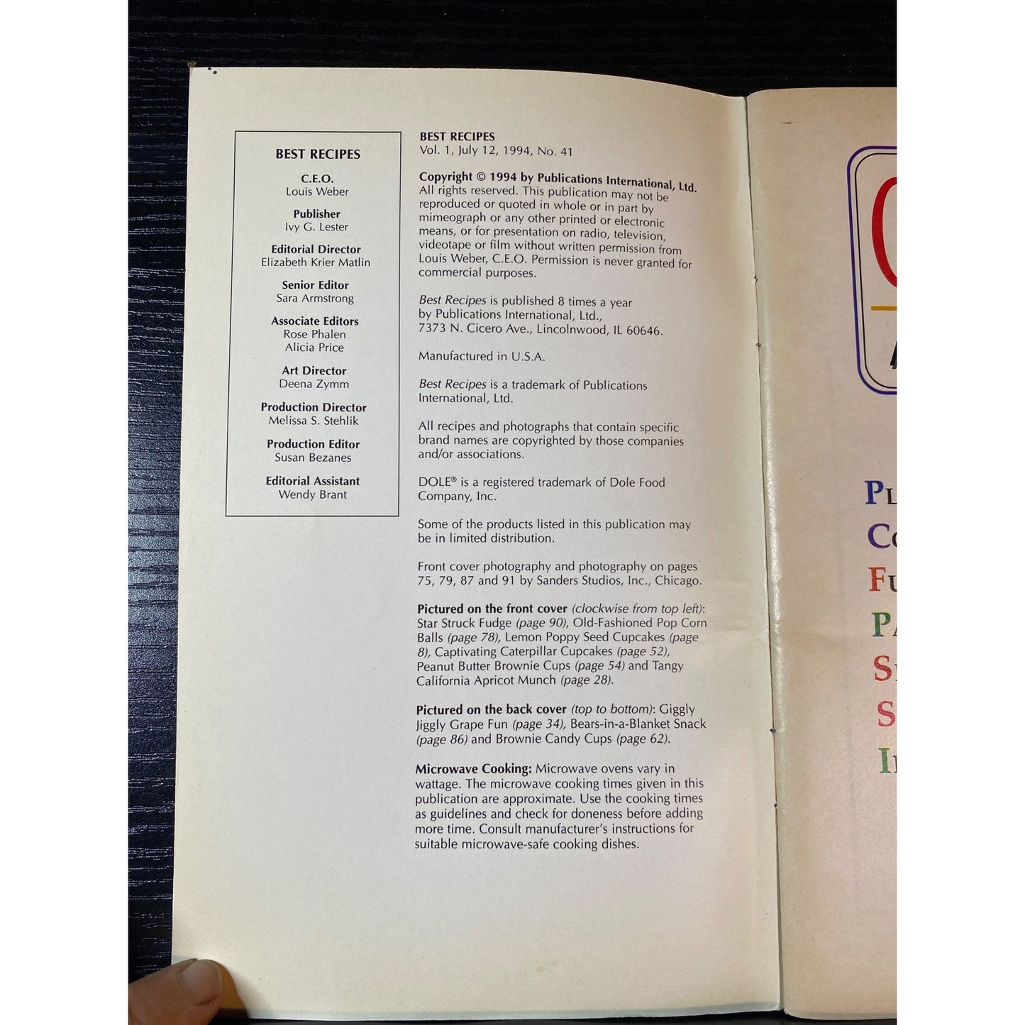 Best Recipes Cupcakes & Treats Recipe Cookbook Booklet July 1994