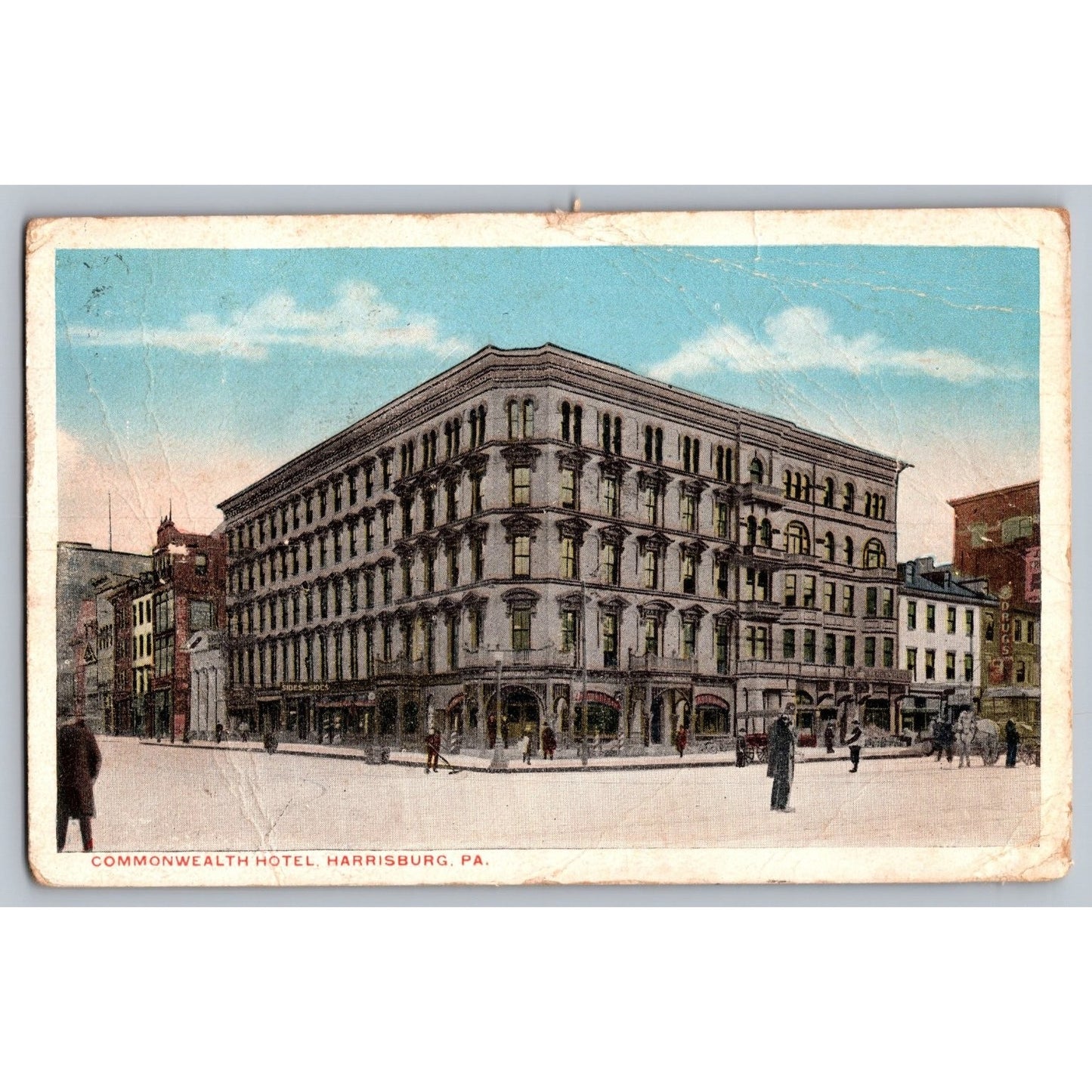 Harrisburg PA Pennsylvania Commonwealth Hotel Early 1900s Postcard Used