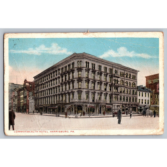 Harrisburg PA Pennsylvania Commonwealth Hotel Early 1900s Postcard Used