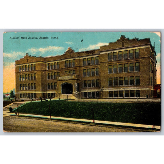 Seattle WA Washington Lincoln High School 1912 Divided Back Postcard Used