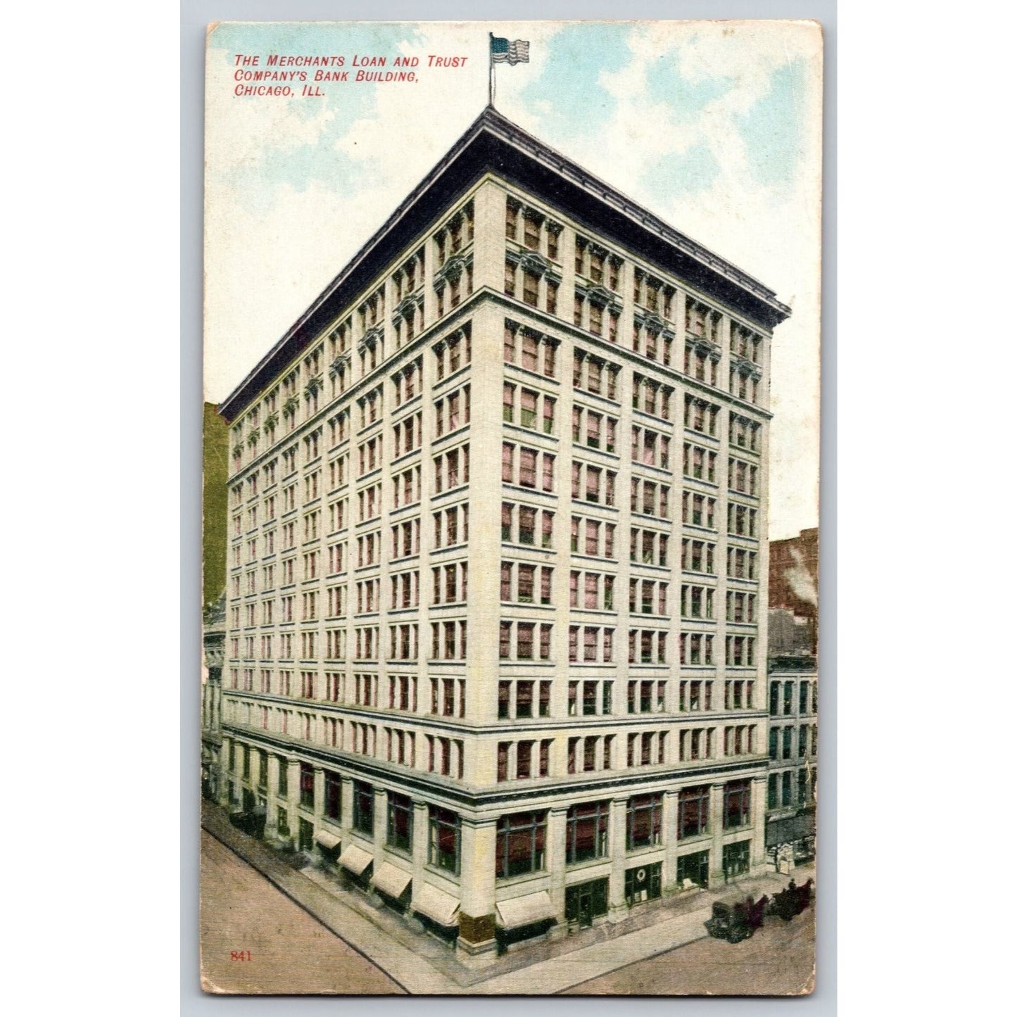Chicago IL Illinois Merchants Loan & Trust Co Bank Building Divided Postcard
