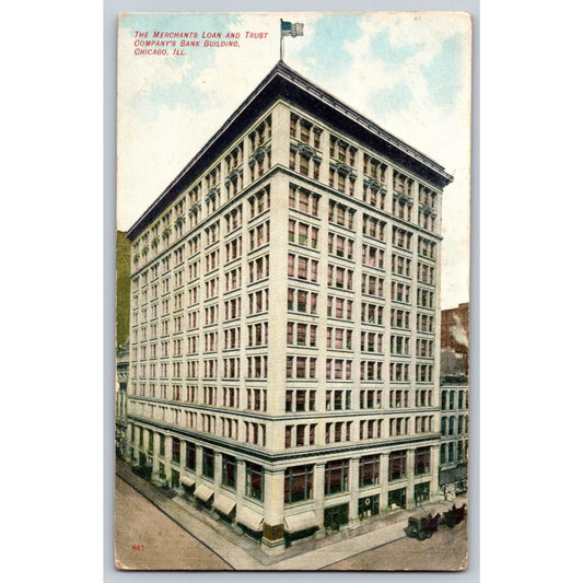Chicago IL Illinois Merchants Loan & Trust Co Bank Building Divided Postcard