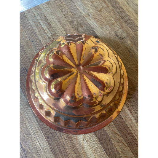 Vintage Swedish Copper Mold With Floral Design Decorative Wall Hanging Or Baking Mold