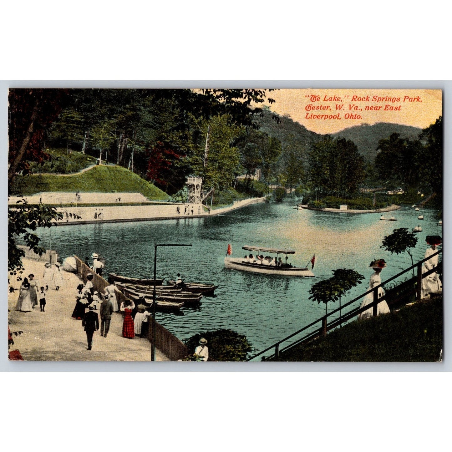 Chester WV West Virginia The Lake Rock Springs Park Early 19s Undivided Postcard