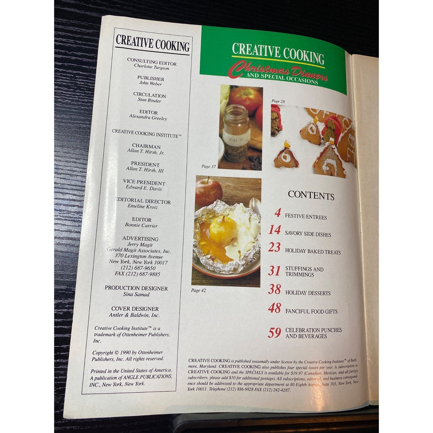 Creative Cooking Christmas Dinners Special Occasion Magazine Premiere Issue 1990