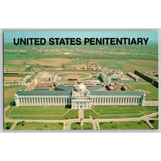 Leavenworth KS Kansas United States Penitentiary Aerial View Chrome Postcard